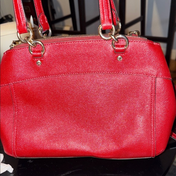 Coach Leather Satchel in Deep Wine Red with Gold Hardware - Picture 4 of 5